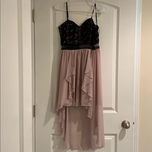 Beautiful high low black and pink dress